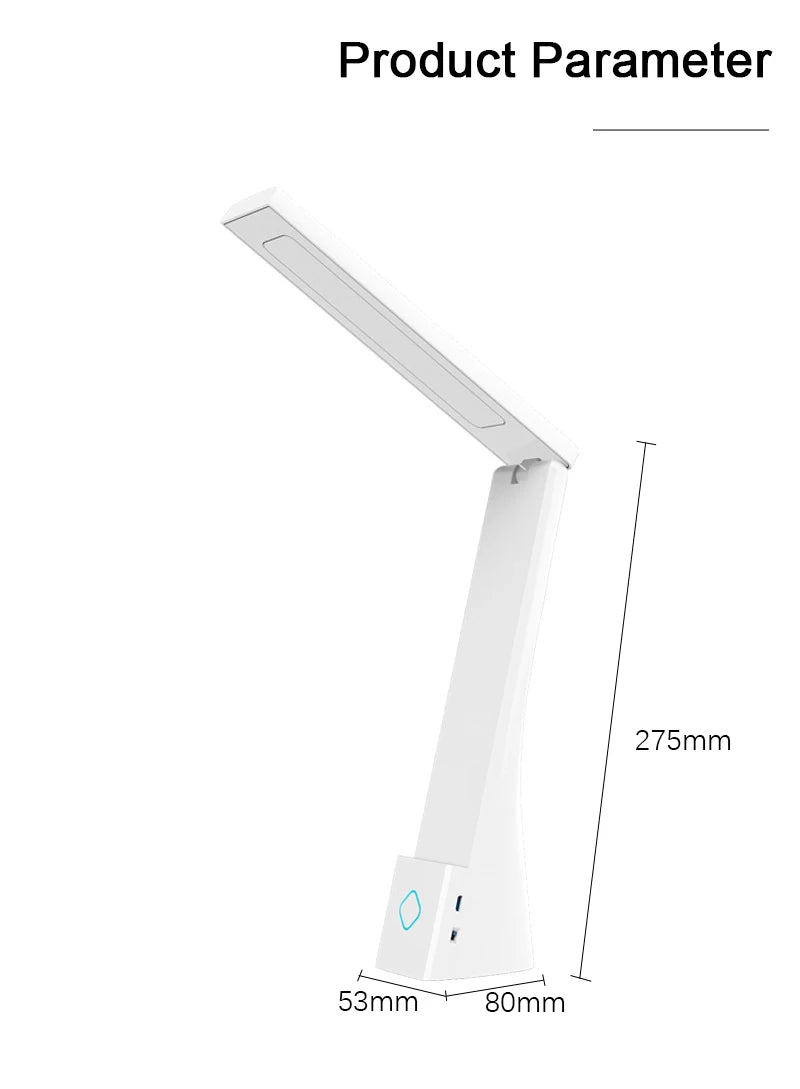 Foldable LED Desk Lamp – USB Rechargeable Light with Touch Control & Adjustable Arm