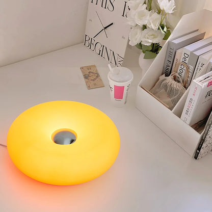 Modern Bauhaus Donut Lamp – Orange Glow Edition – Braylen Glow
