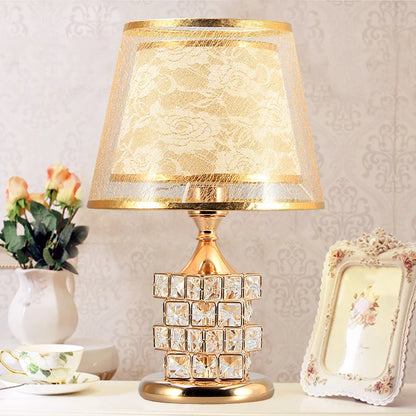 Golden Grace Crystal Table Lamp – Braylen Glow