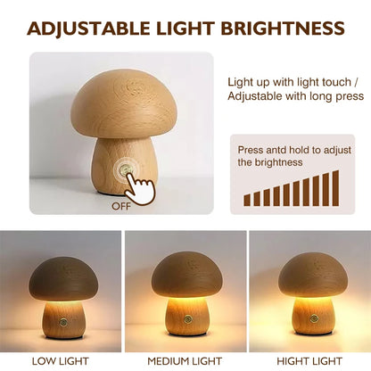 Wooden Mushroom Lamp – Braylen Glow