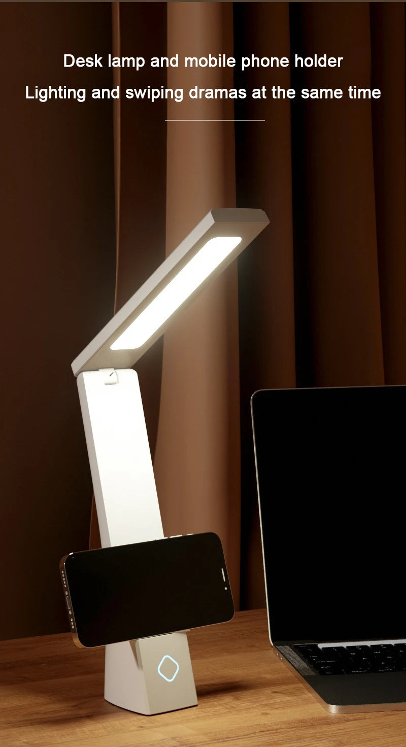 Foldable LED Desk Lamp – USB Rechargeable Light with Touch Control & Adjustable Arm