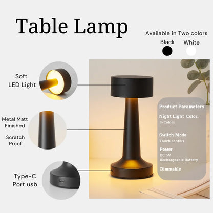 Minimalist Touch Control Metal Table Lamp – Braylen Glow