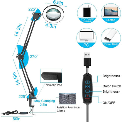 5X Magnifying Desk Lamp – Braylen Glow