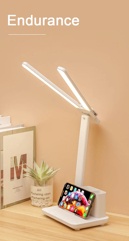 FlexiBright™ Dual Head Desk Lamp with Clock – Braylen Glow