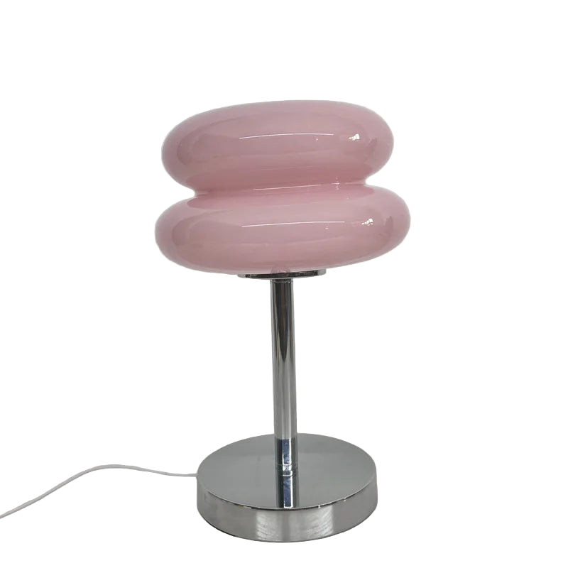 Macaron Glass Touch Lamp – USB LED Light with 3 Dimming Modes & Chrome Base