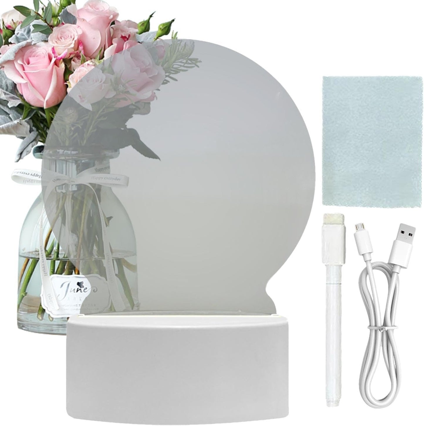 LED Message Board Lamp – USB Acrylic Note Light with Erasable Pen
